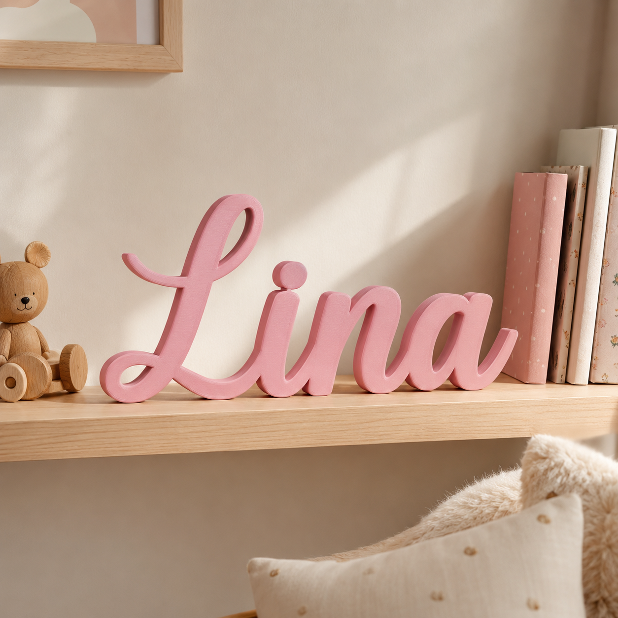 Personalisiertes 3D-Namensschild aus PLA Matt für den Schreibtisch