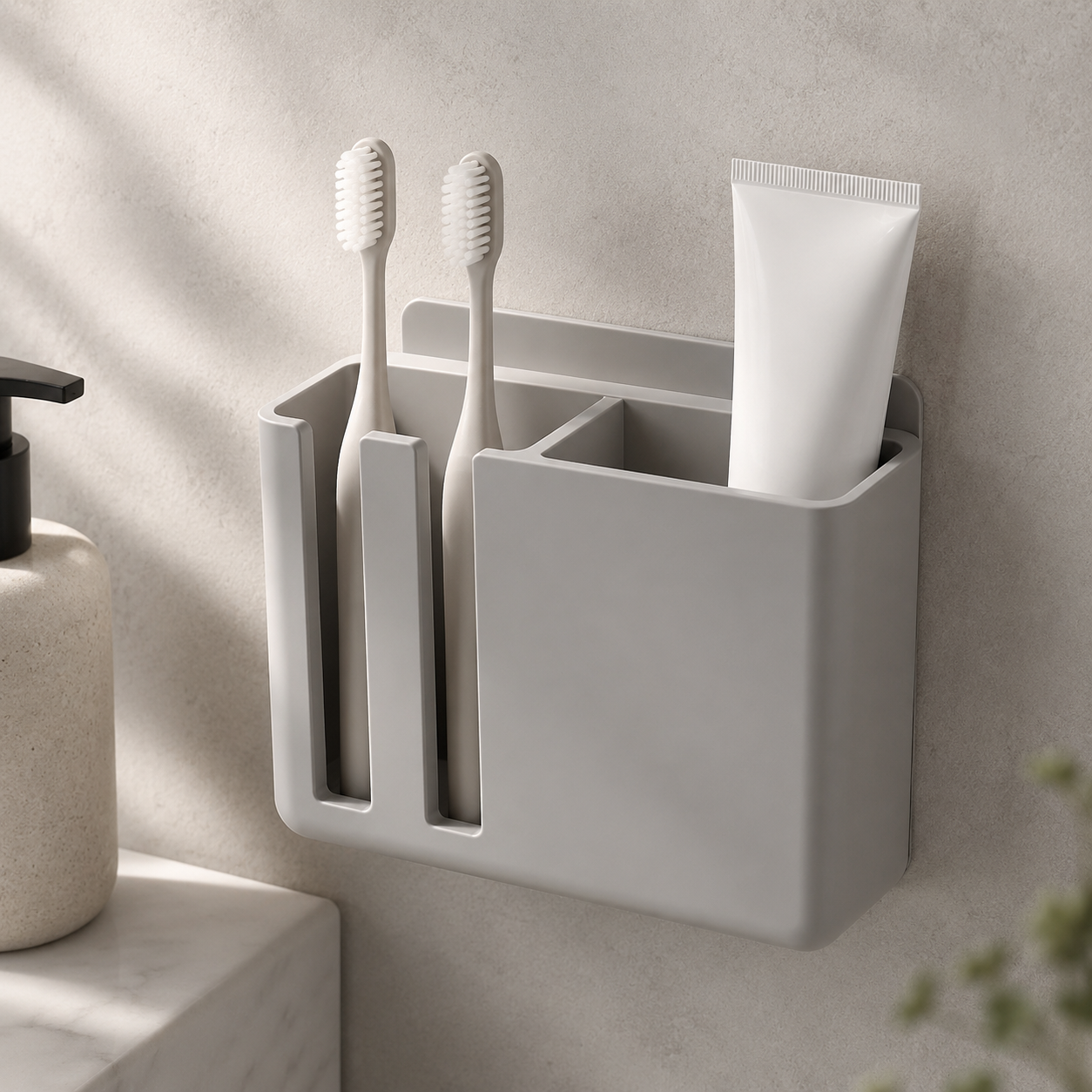 3D-gedruckter Zahnbürstenhalter aus PETG für zwei Zahnbürsten